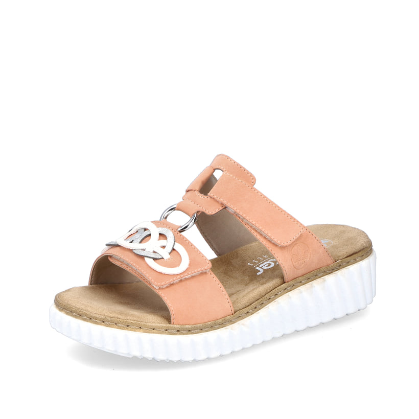 Rieker Artikelnummer 63294-38 Rieker Damen Pantoletten Pfirsich