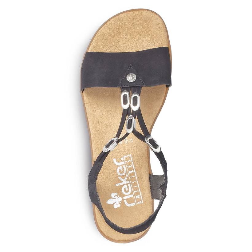 Rieker Artikelnummer 63453-00 Rieker Damen Riemchensandaletten Tiefschwarz