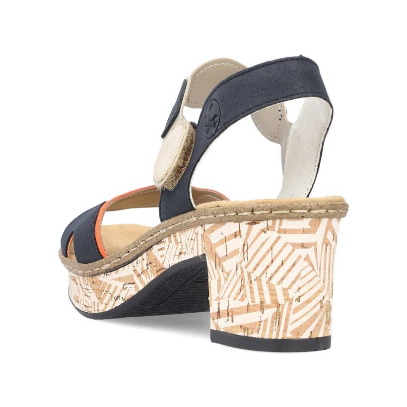 Rieker Artikelnummer 63876-90 Rieker Damen Riemchensandaletten Pastellorange-pazifikblau