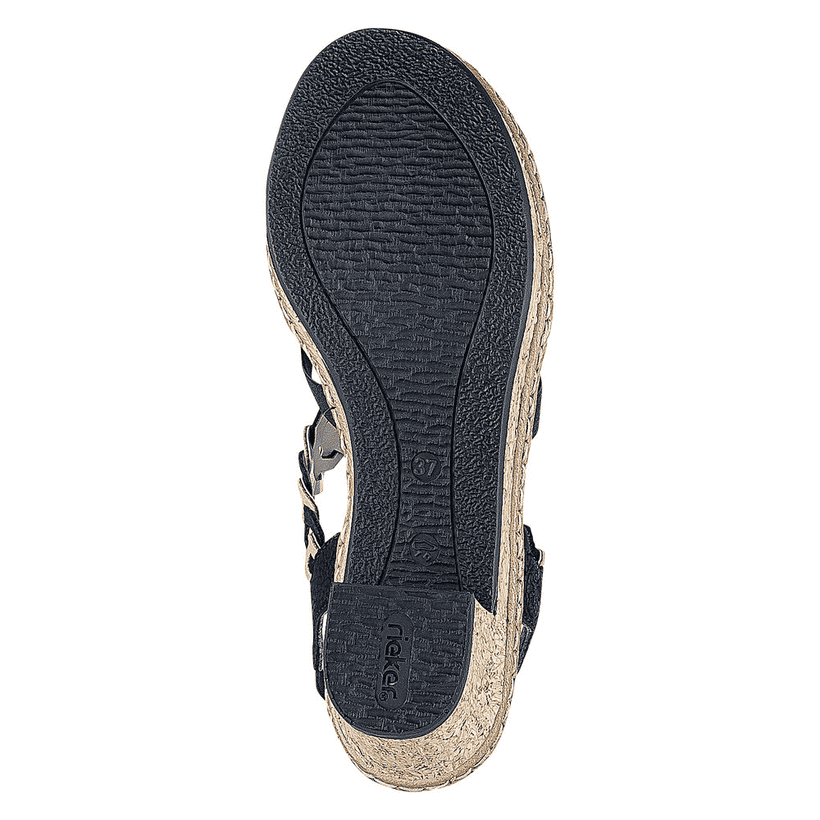 Rieker Artikelnummer 638C7-00 Rieker Damen Riemchensandaletten Tiefschwarz