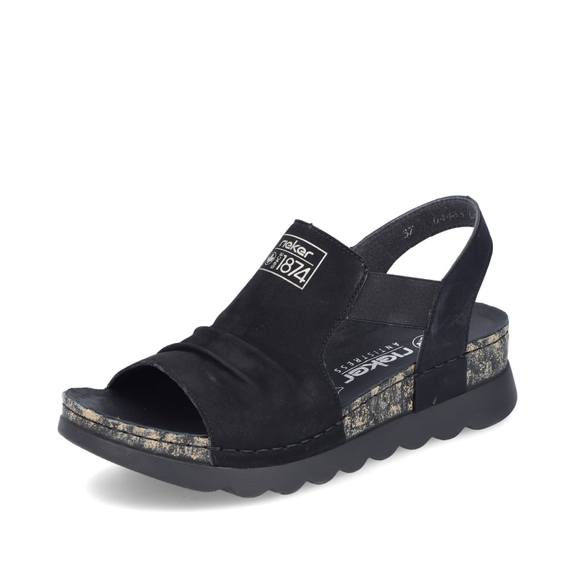 Rieker Artikelnummer 64463-01 Rieker Damen Riemchensandalen Asphaltschwarz