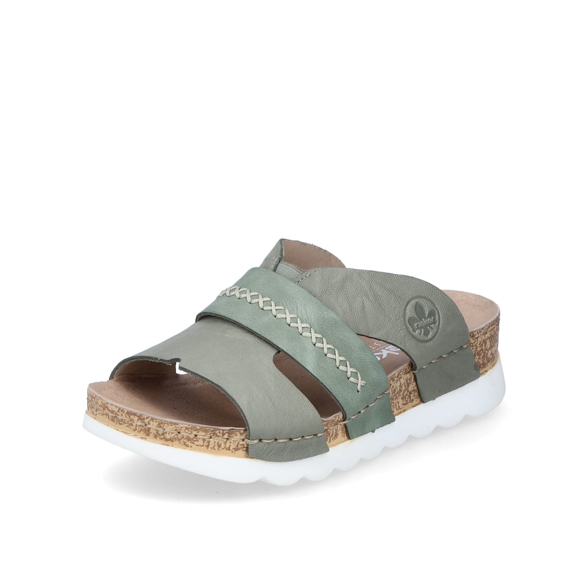 Rieker Artikelnummer 64469-52 Rieker Damen Pantoletten Grüngrau