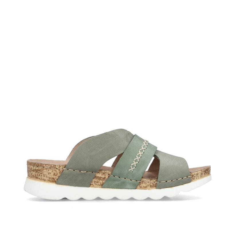 Rieker Artikelnummer 64469-52 Rieker Damen Pantoletten Grüngrau