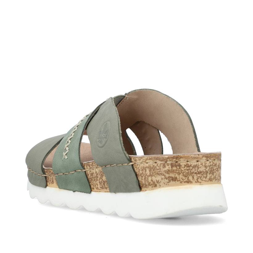 Rieker Artikelnummer 64469-52 Rieker Damen Pantoletten Grüngrau