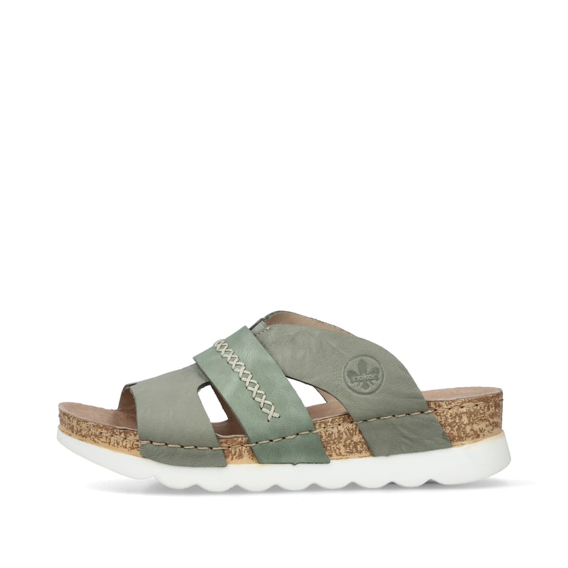 Rieker Artikelnummer 64469-52 Rieker Damen Pantoletten grüngrau