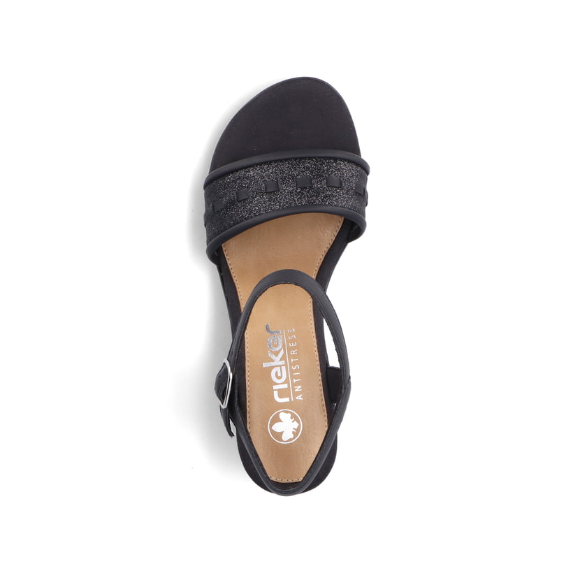 Rieker Artikelnummer 64653-00 Rieker Damen Riemchensandaletten Asphaltschwarz