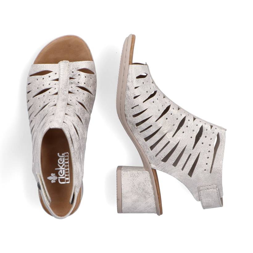 Rieker Artikelnummer 64676-60 Rieker Damen Riemchensandaletten Silber-metallic