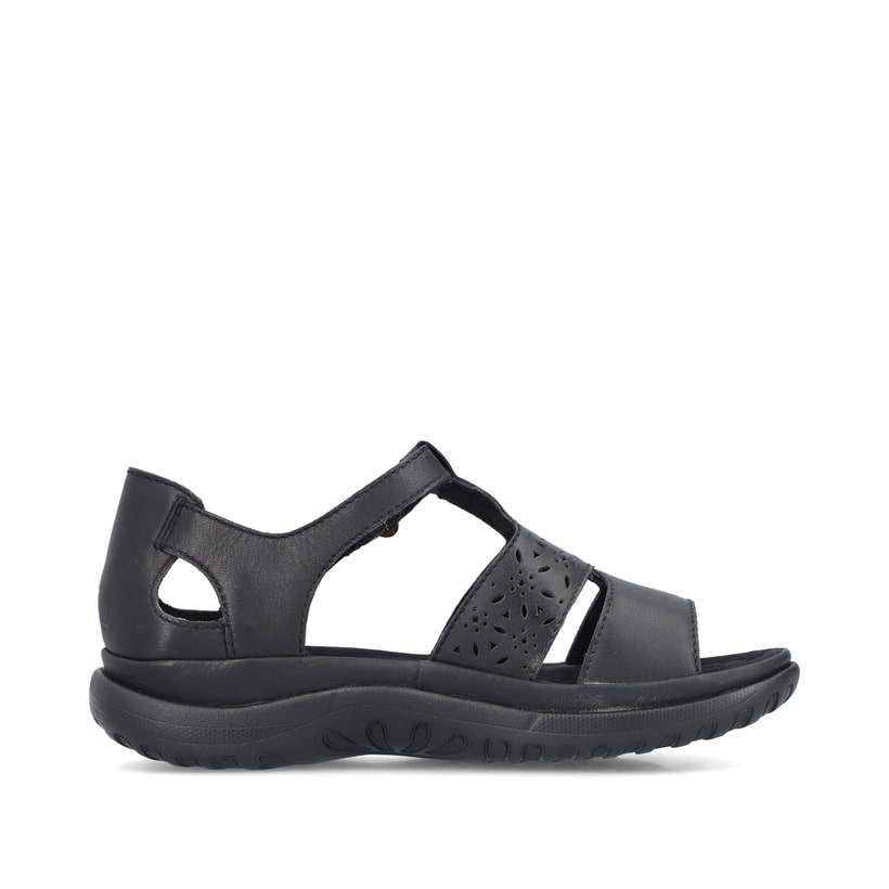 Rieker Artikelnummer 64865-01 Rieker Damen Riemchensandalen Glanzschwarz