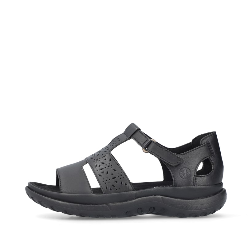 Rieker Artikelnummer 64865-01 Rieker Damen Riemchensandalen glanzschwarz