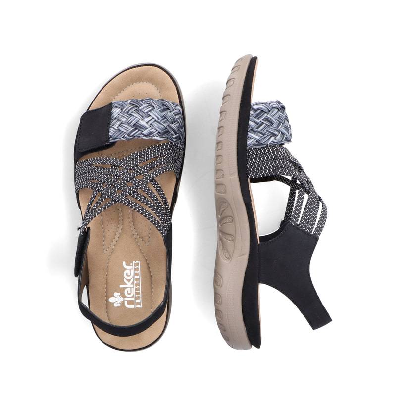 Rieker Artikelnummer 64889-00 Rieker Damen Riemchensandalen Nachtschwarz