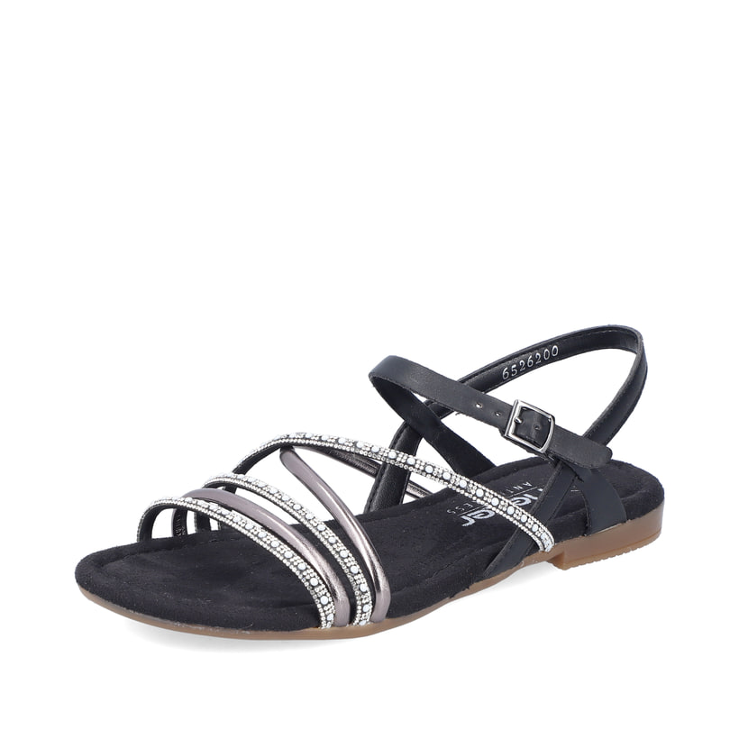Rieker Artikelnummer 65262-00 Rieker Damen Riemchensandalen Tiefschwarz