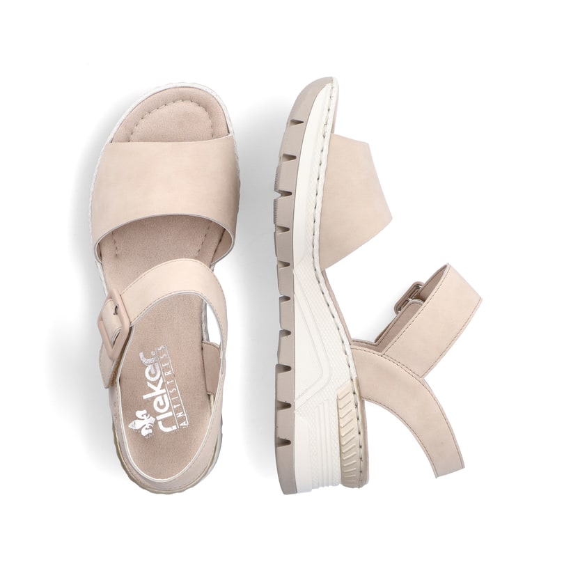 Rieker Artikelnummer 66466-60 Rieker Damen Keilsandaletten Champagner