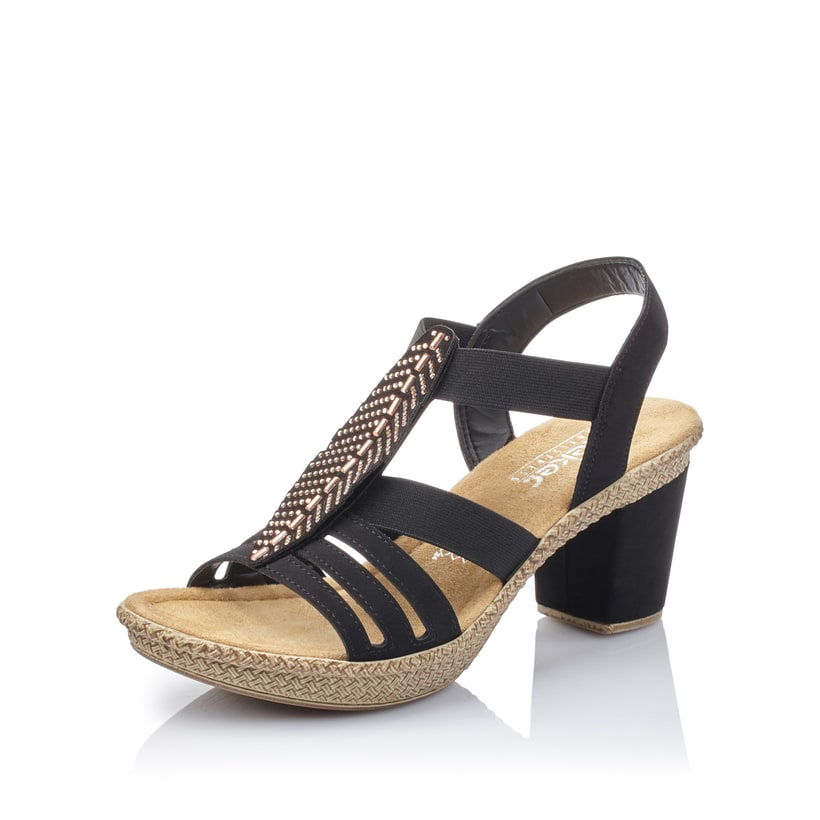 Rieker Artikelnummer 66526-00 Rieker Damen Riemchensandaletten Tiefschwarz