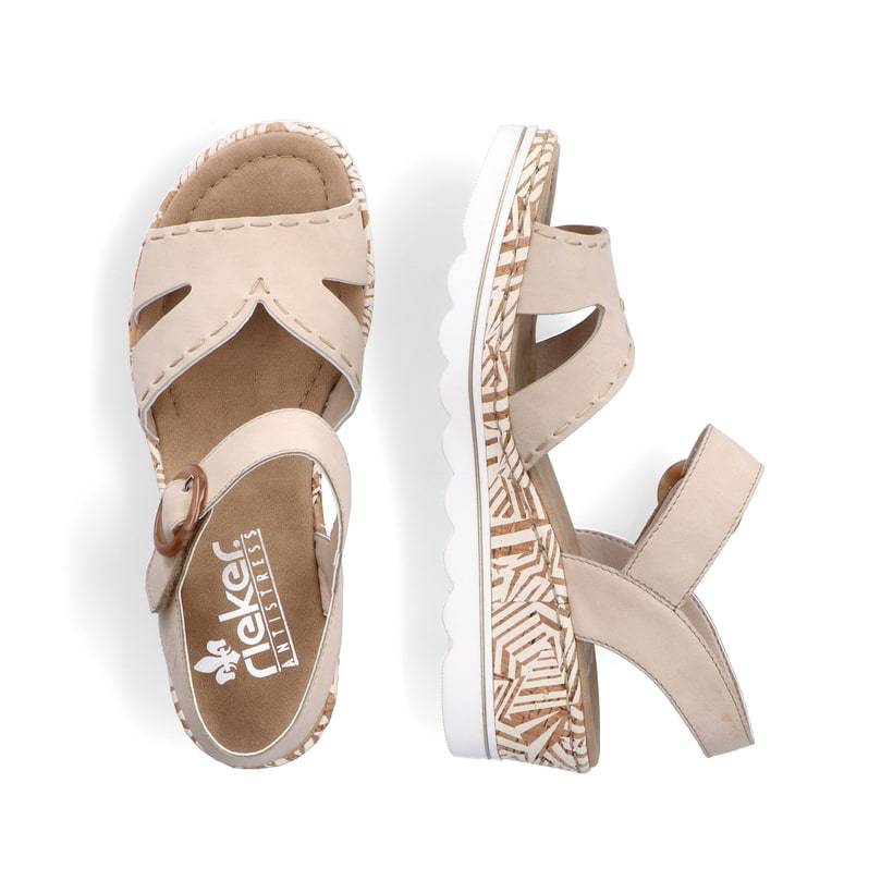 Rieker Artikelnummer 67173-60 Rieker Damen Keilsandaletten Champagner