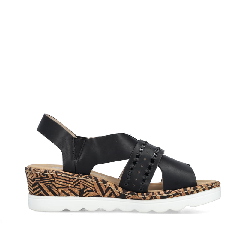 Rieker Artikelnummer 67179-00 Rieker Damen Keilsandaletten Nachtschwarz