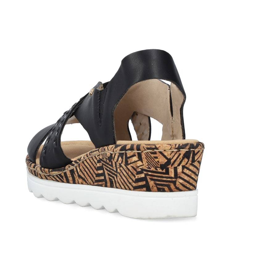 Rieker Artikelnummer 67179-00 Rieker Damen Keilsandaletten Nachtschwarz