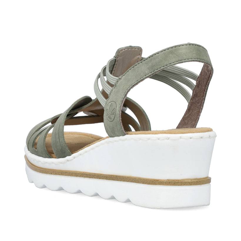 Rieker Artikelnummer 67459-52 Rieker Damen Keilsandaletten Khakigrün