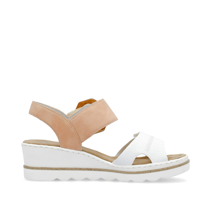 Rieker Artikelnummer 67476-38 Rieker Damen Keilsandaletten Schneeweiss-pfirsich