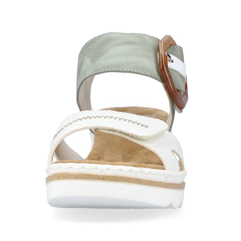 Rieker Artikelnummer 67476-81 Rieker Damen Keilsandaletten Mintgrün-lilienweiß