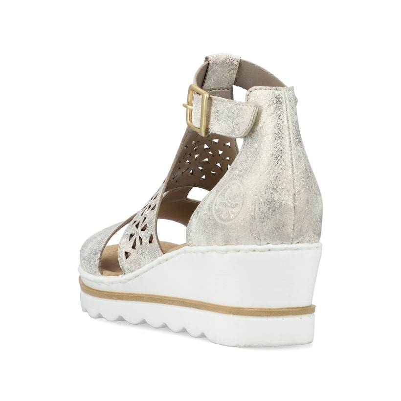 Rieker Artikelnummer 67481-60 Rieker Damen Keilsandaletten Silber-platin-metallic