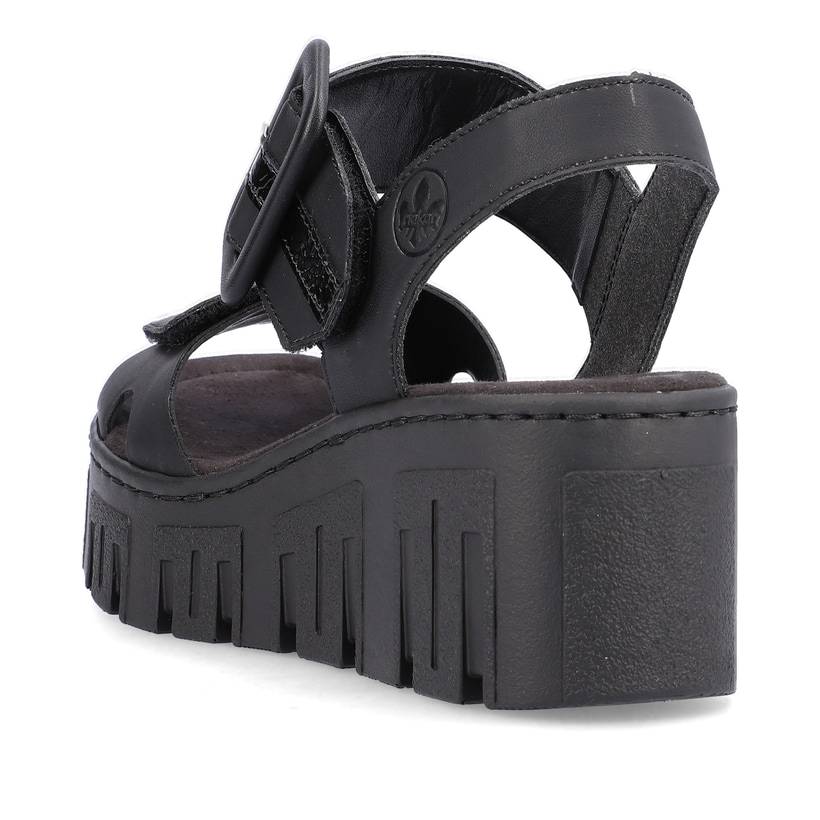 Rieker Artikelnummer 68050-00 Rieker Damen Keilsandaletten Tiefschwarz