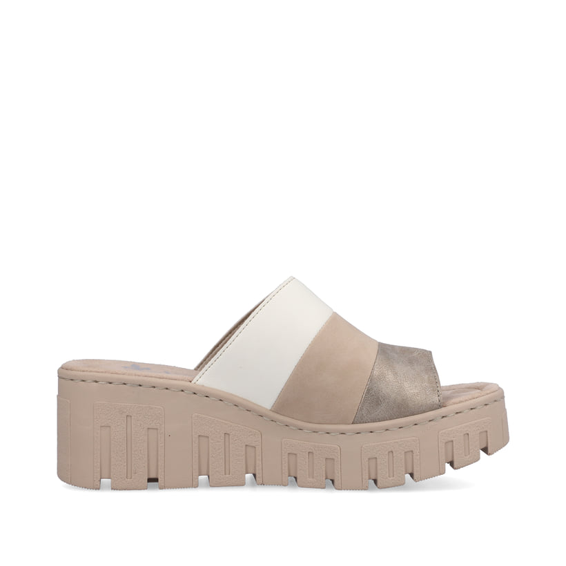 Rieker Artikelnummer 68092-62 Rieker Damen Pantoletten Hellbeige