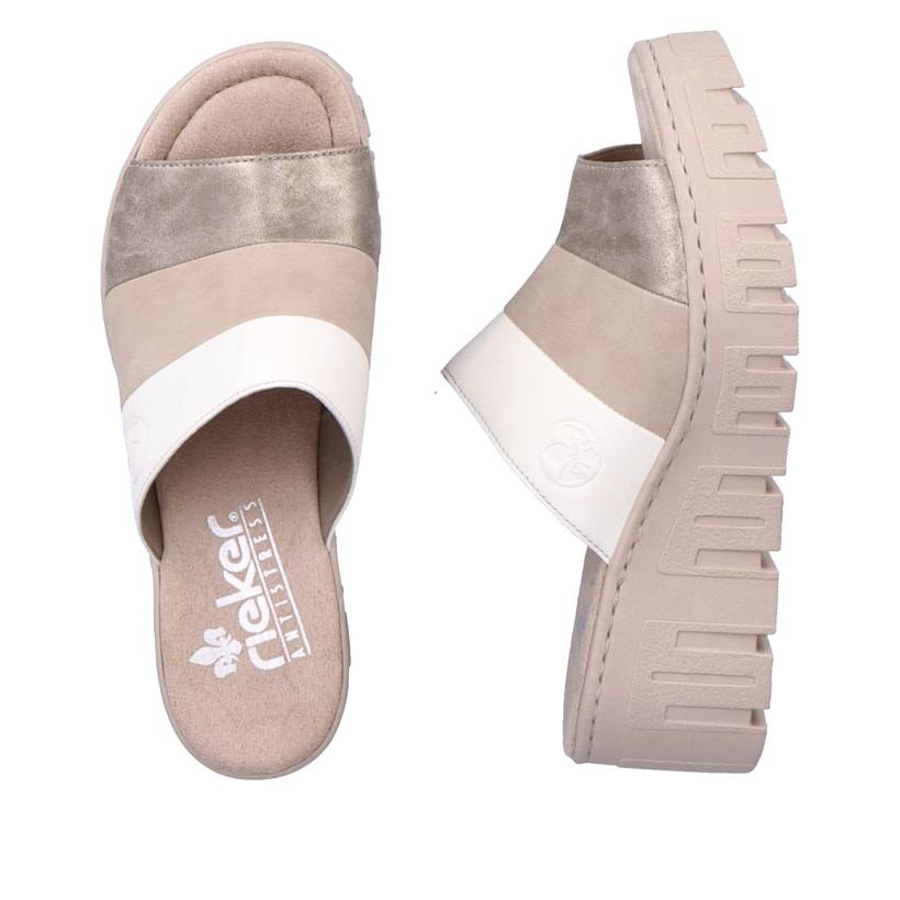 Rieker Artikelnummer 68092-62 Rieker Damen Pantoletten Hellbeige