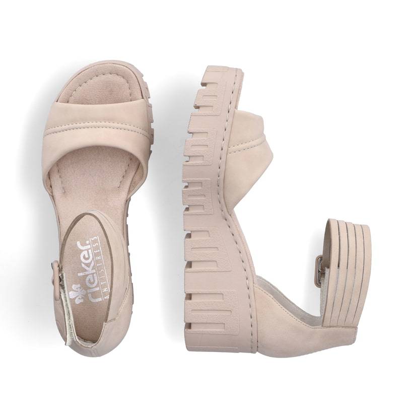 Rieker Artikelnummer 68093-60 Rieker Damen Keilsandaletten Sandbeige