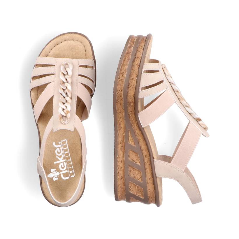 Rieker Artikelnummer 68159-60 Rieker Damen Keilsandaletten Cremebeige