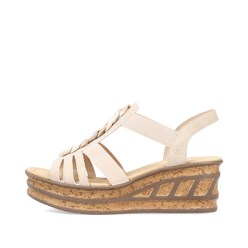 Rieker Artikelnummer 68159-60 Rieker Damen Keilsandaletten cremebeige
