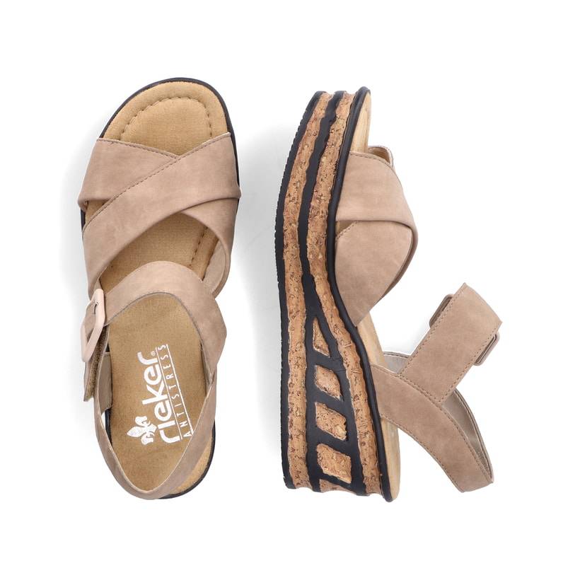 Rieker Artikelnummer 68163-62 Rieker Damen Keilsandaletten Sandbeige