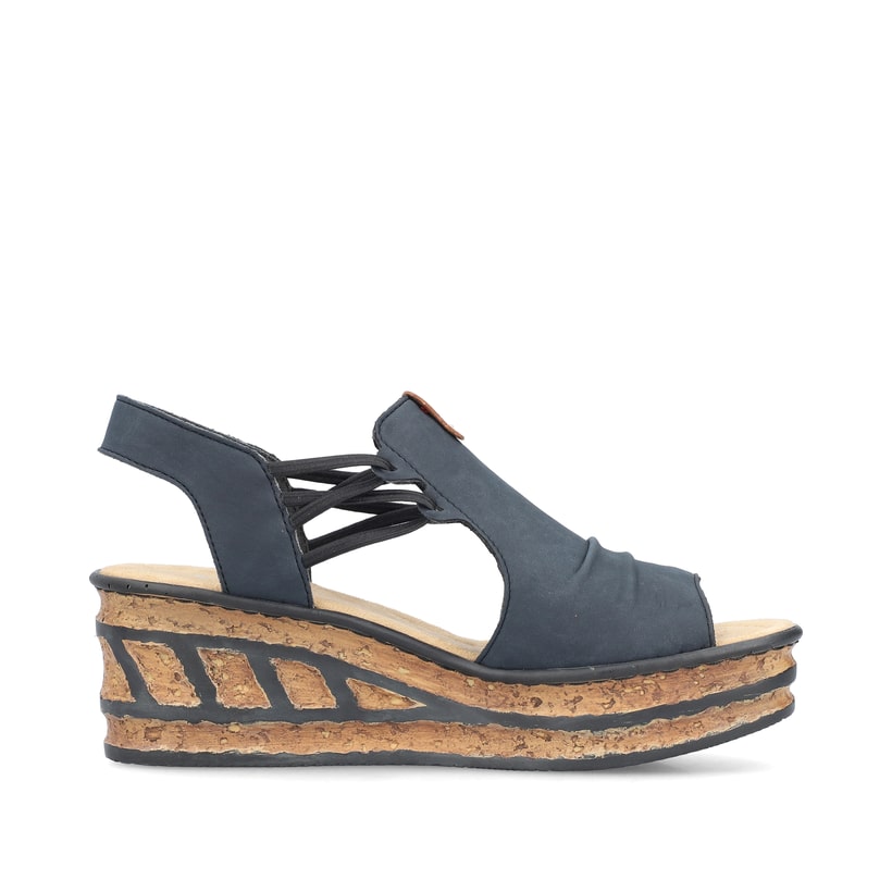 Rieker Artikelnummer 68175-14 Rieker Damen Keilsandaletten Stahlblau