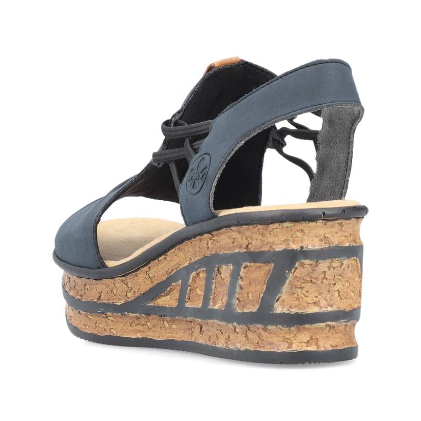 Rieker Artikelnummer 68175-14 Rieker Damen Keilsandaletten Stahlblau