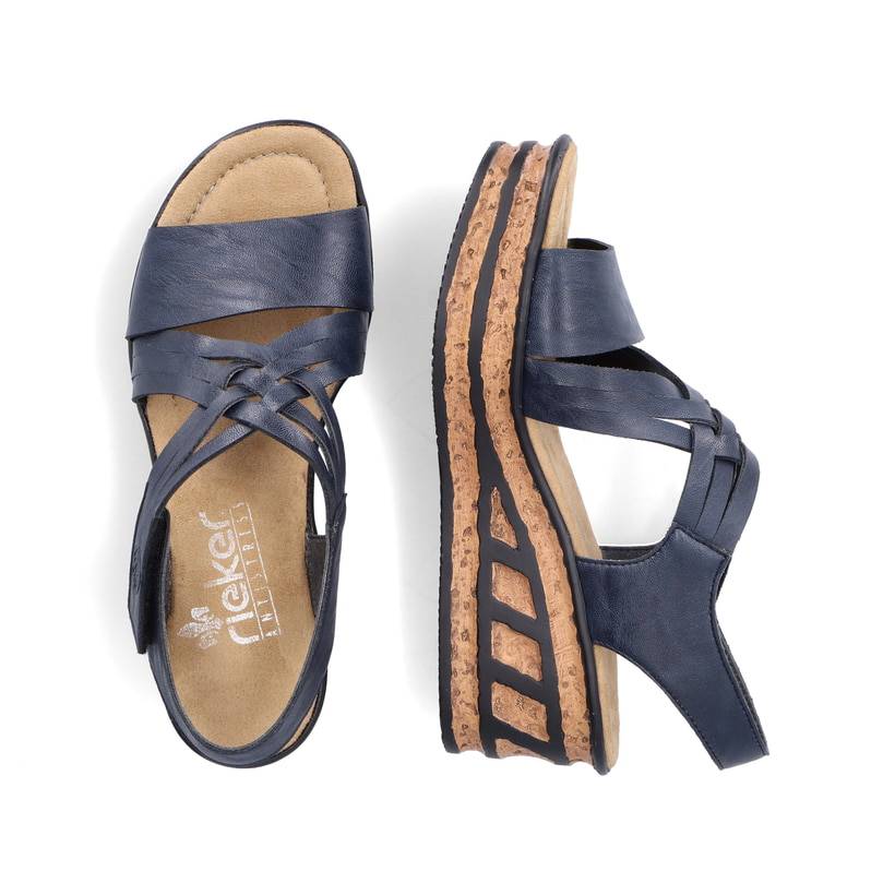 Rieker Artikelnummer 68179-14 Rieker Damen Keilsandaletten Schieferblau
