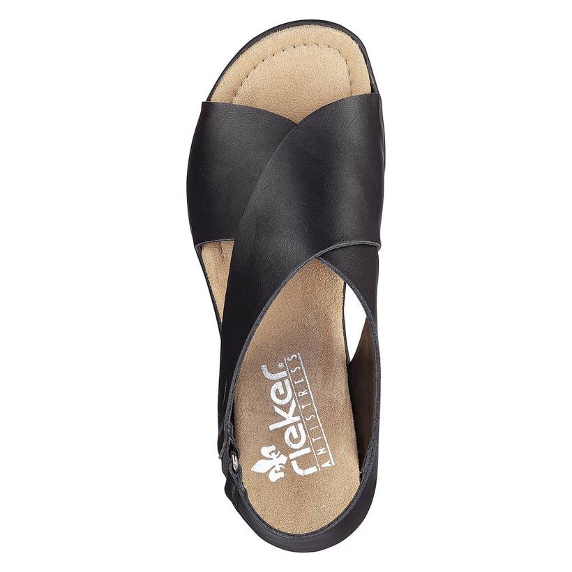 Rieker Artikelnummer 68189-00 Rieker Damen Keilsandaletten Tiefschwarz