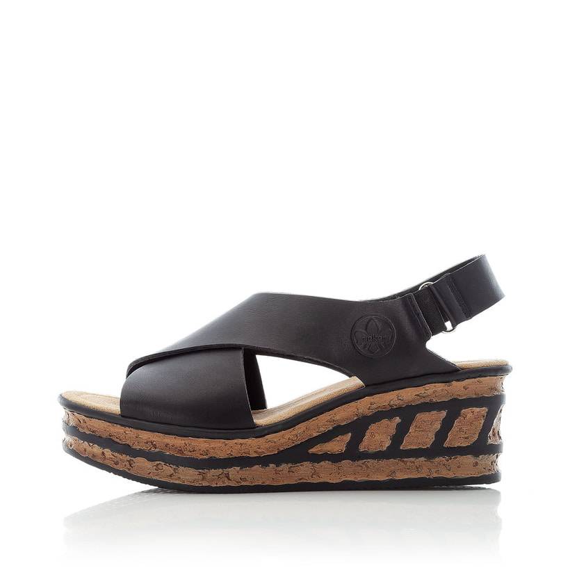 Rieker Artikelnummer 68189-00 Rieker Damen Keilsandaletten tiefschwarz