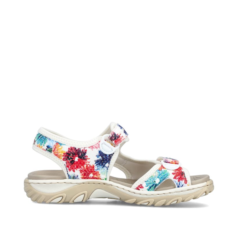 Rieker Artikelnummer 68666-90 Rieker Damen Trekkingsandalen Geblümt-reinweiß