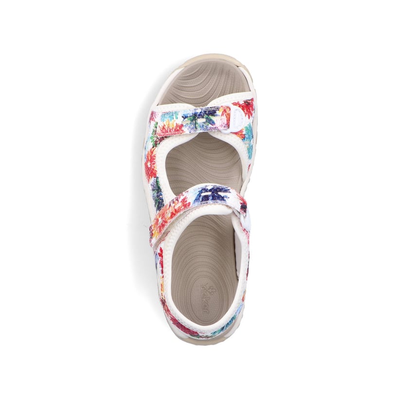Rieker Artikelnummer 68666-90 Rieker Damen Trekkingsandalen Geblümt-reinweiß