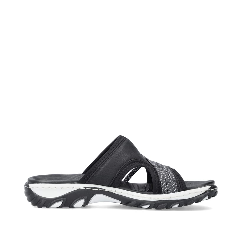 Rieker Artikelnummer 68680-00 Rieker Damen Pantoletten Asphaltschwarz