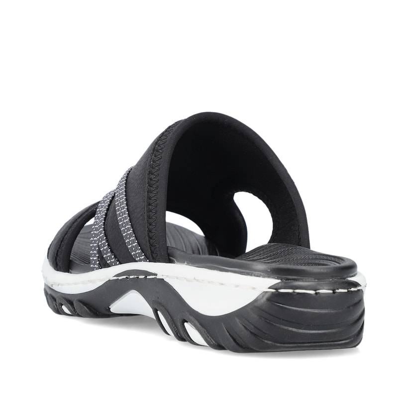 Rieker Artikelnummer 68680-00 Rieker Damen Pantoletten Asphaltschwarz