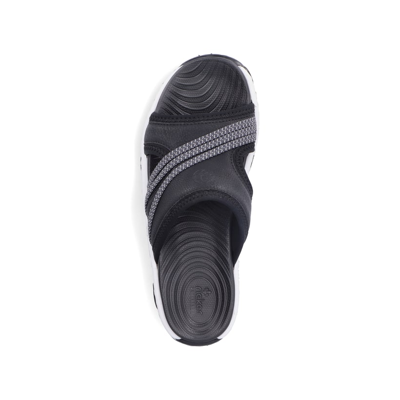 Rieker Artikelnummer 68680-00 Rieker Damen Pantoletten Asphaltschwarz