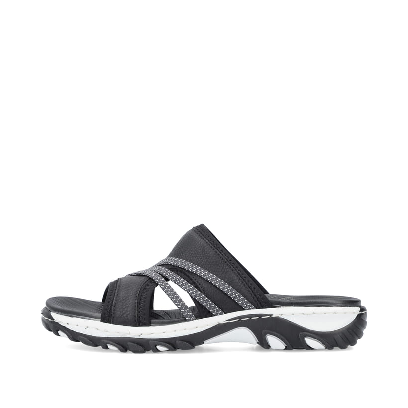 Rieker Artikelnummer 68680-00 Rieker Damen Pantoletten asphaltschwarz