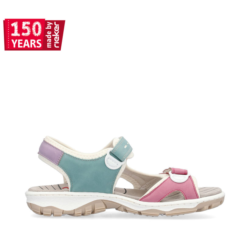 Rieker Artikelnummer 68866-92 Rieker Damen Trekkingsandalen Weiss-mehrfarbig
