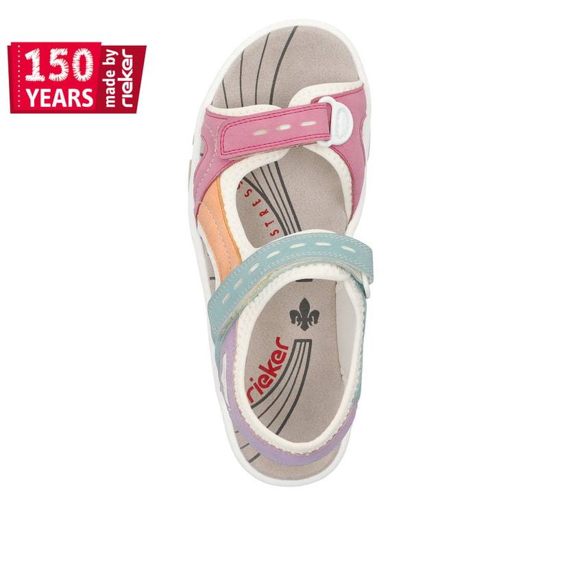 Rieker Artikelnummer 68866-92 Rieker Damen Trekkingsandalen Weiss-mehrfarbig