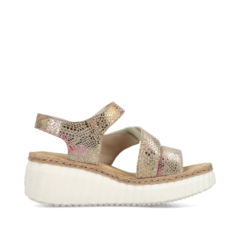 Rieker Artikelnummer 69157-90 Rieker Damen Keilsandaletten Multi-bronzemetallic