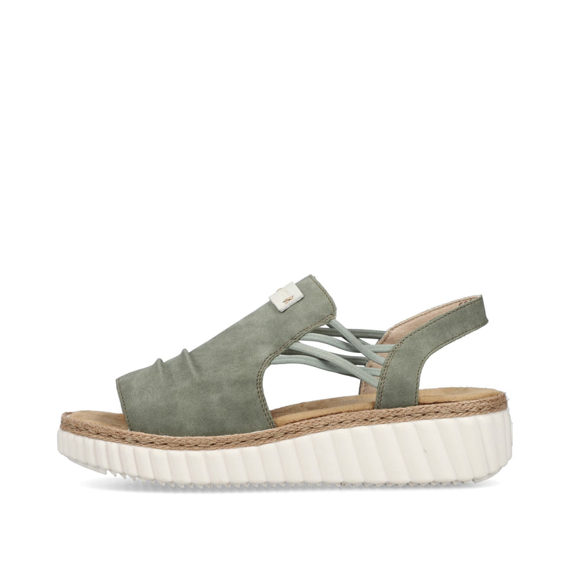 Rieker Artikelnummer 69262-52 Rieker Damen Keilsandaletten Grüngrau