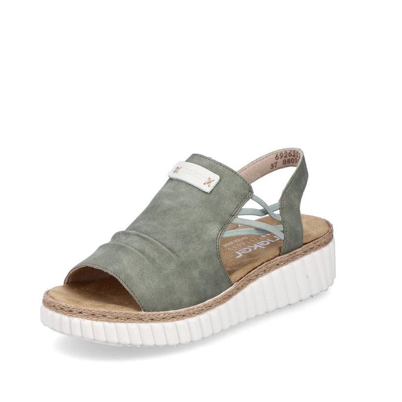 Rieker Artikelnummer 69262-52 Rieker Damen Keilsandaletten Grüngrau