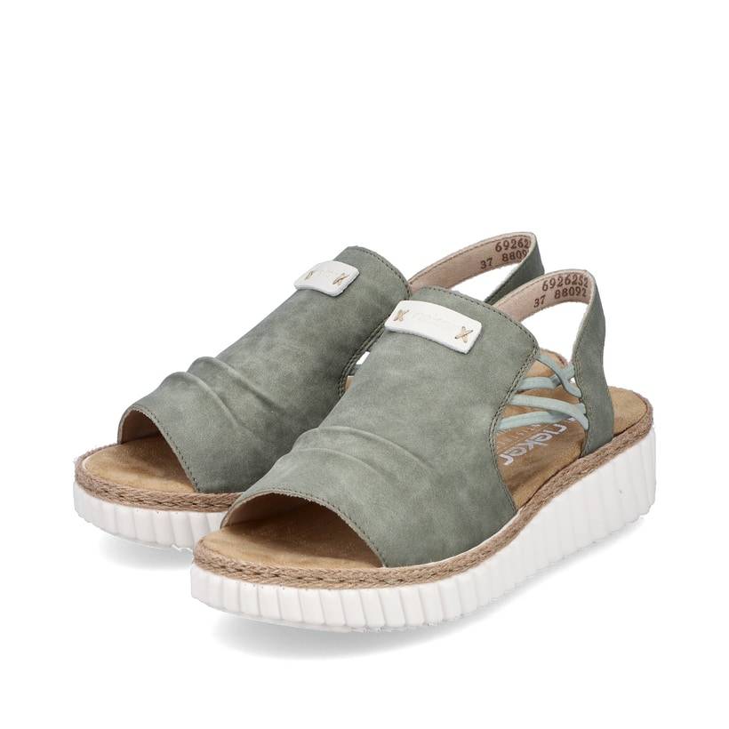 Rieker Artikelnummer 69262-52 Rieker Damen Keilsandaletten grüngrau