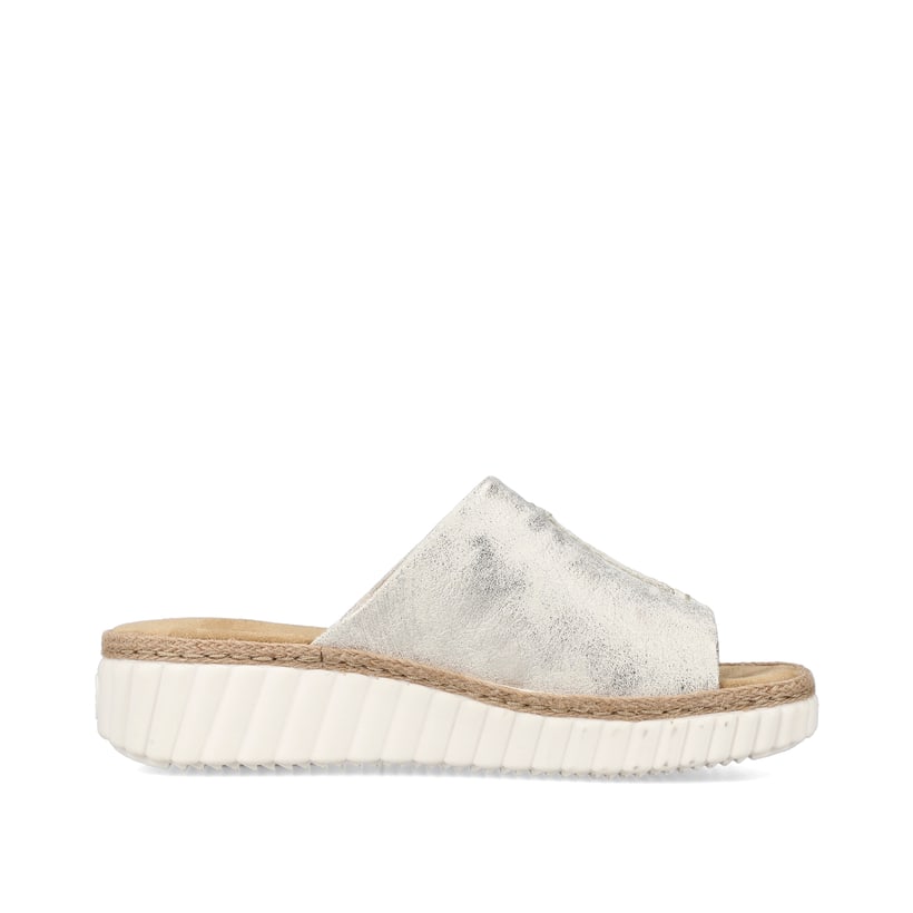 Rieker Artikelnummer 69288-60 Rieker Damen Pantoletten Silber-platin-metallic