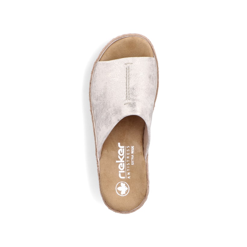 Rieker Artikelnummer 69288-60 Rieker Damen Pantoletten Silber-platin-metallic
